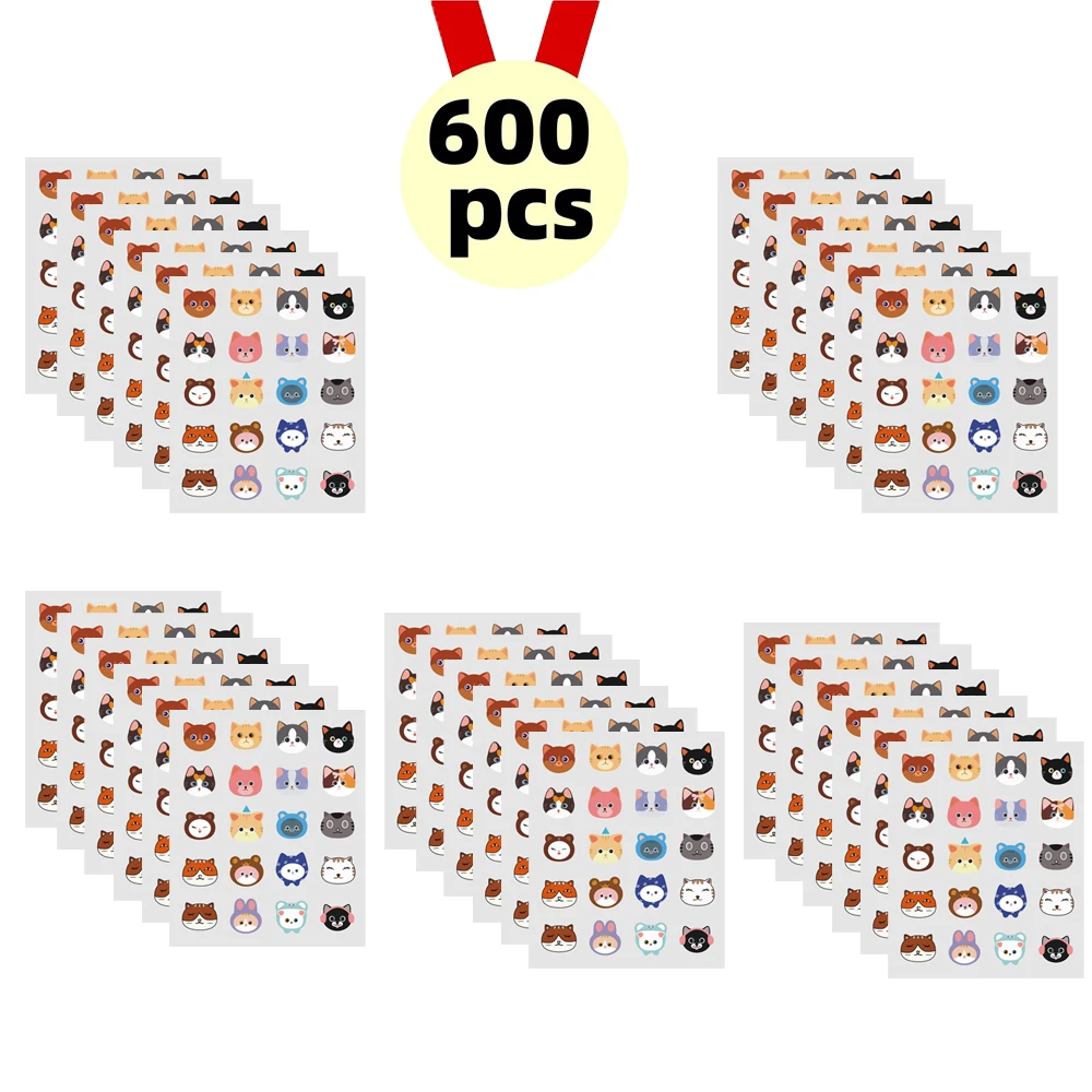 만화 고양이 여드름 패치 600개, 얼굴 여드름 패치, 컨실러 여드름 패치, 여드름 패치, 초박형 및 통기성