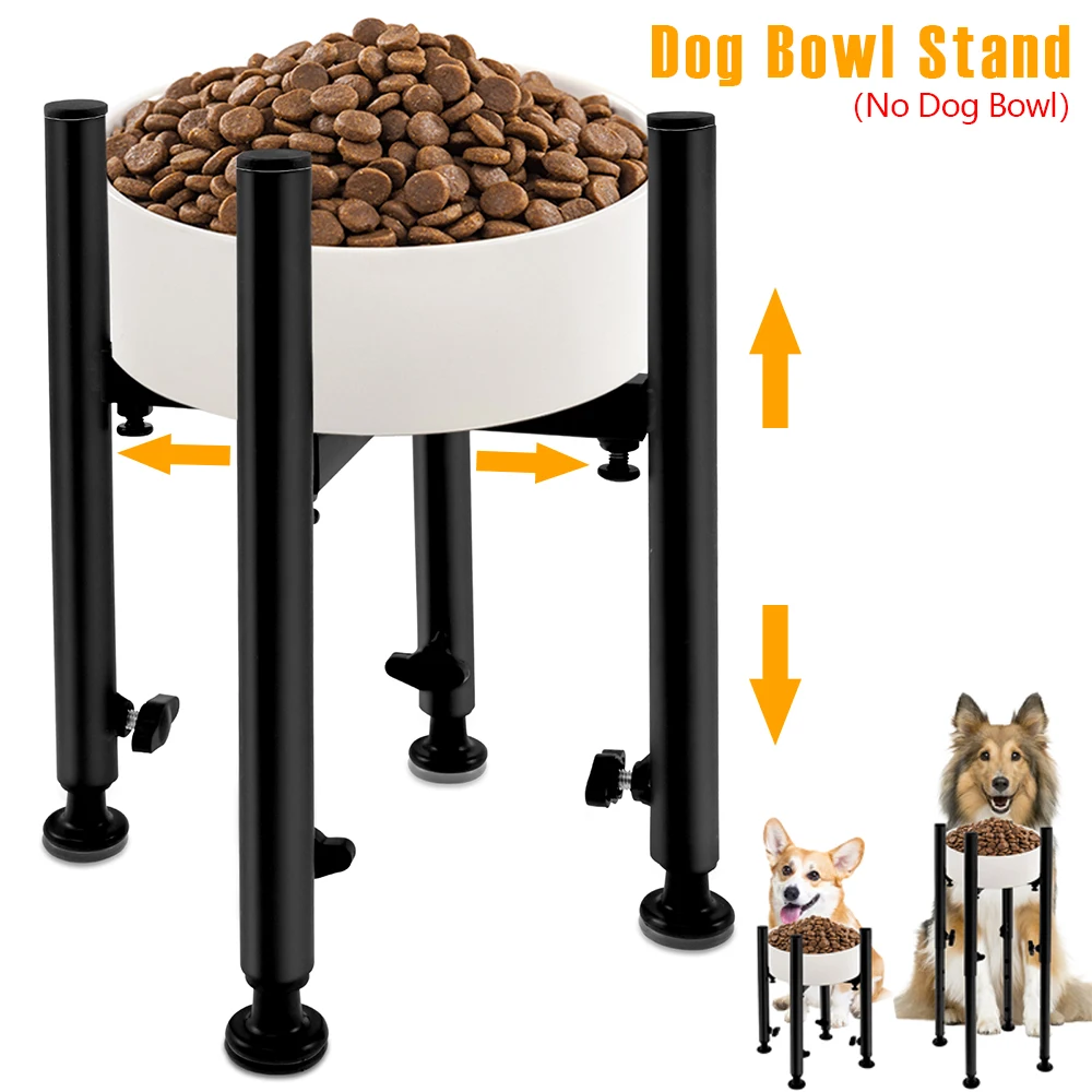 

Elevated Dog Bowl Stand 4 Height Adjustable Pet Water Feeder Stand Iron Universal Raised Dog Food Bowls Stand Cat Dog Supplies