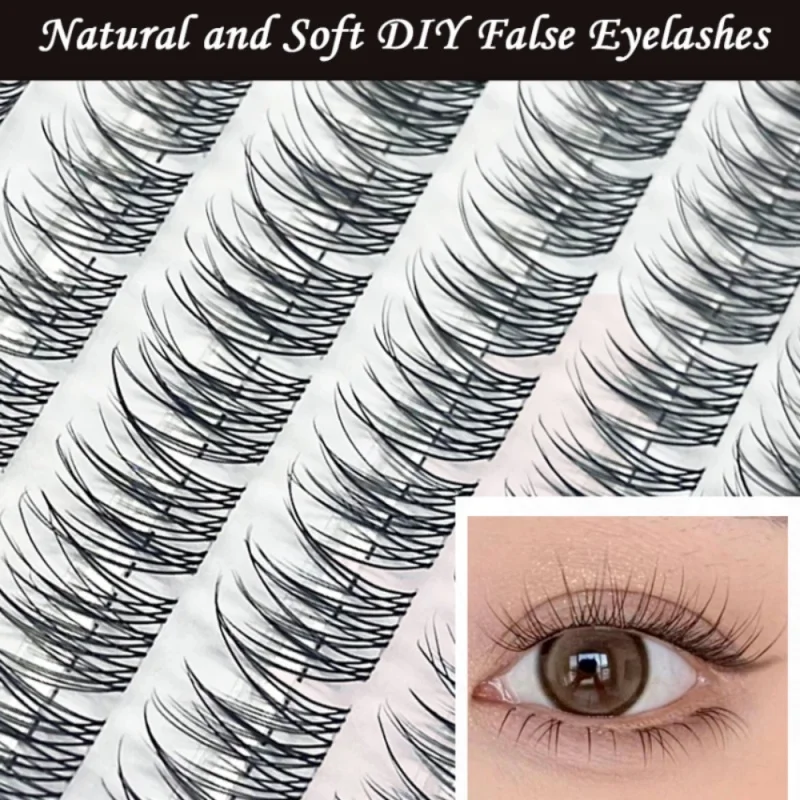 1/boîte 120 paquets vison faux cils naturel 3D russe queue de poisson cils individuels Extension de cils grappe outil de maquillage en gros