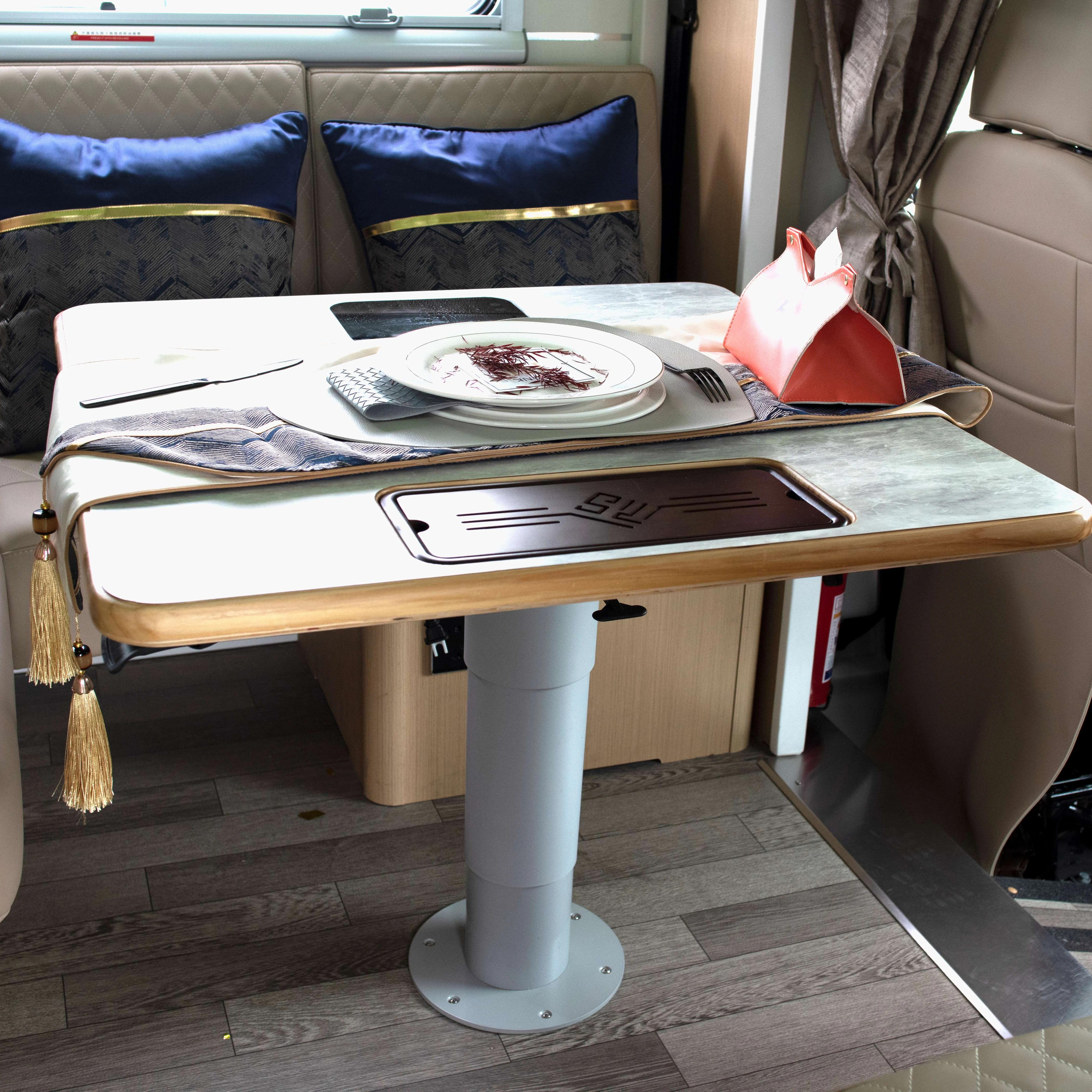 Top-selling Silver Gray Aluminum Lifting Table Leg with Four-way Translation Frame for RV