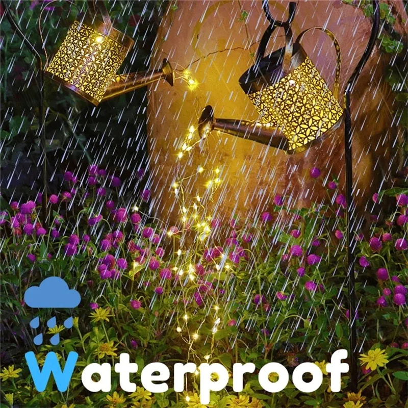 Solar Bewässerung kann Eisen Stern Dusch lampe wasserdicht hängende Lichterkette Garten dekoration Dusche Licht Rasen Innenhof Dekoration