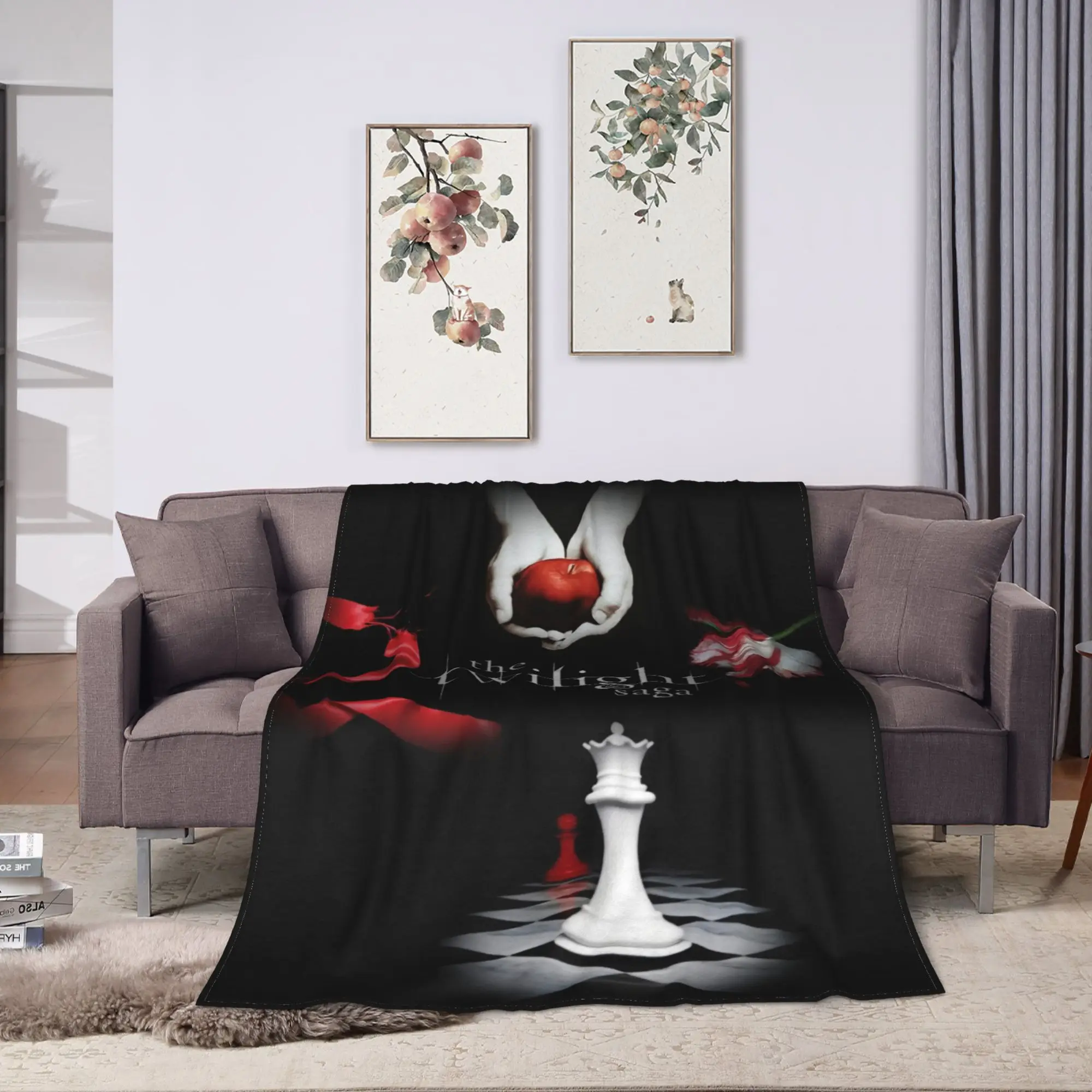 The Twilight Hands Holding Red Apple Super Soft Blanket Plush Throw Blanket Fluffy Home Decor Flannel Bedspread Sofa Bed Cover