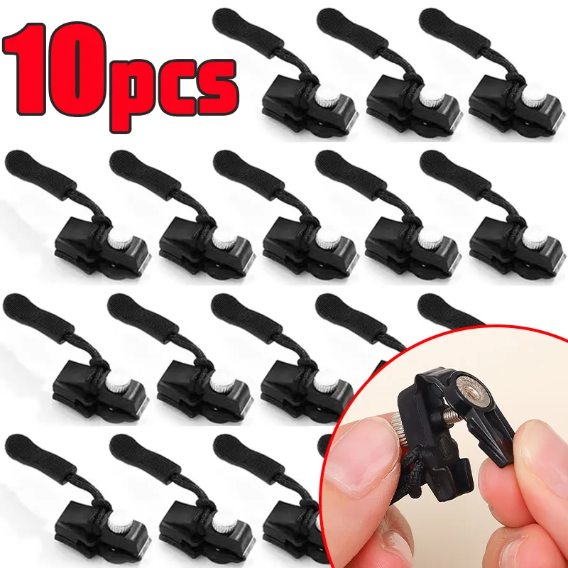 10pcs Zipper Repair Kit Universal Instant Zipper Repair Replacement Zippers Sliding Teeth Rescue Zippers Head Making Supplies