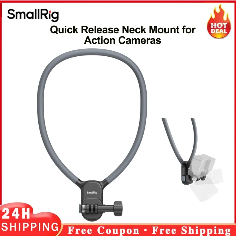 SmallRig Magnetic Neck Holder Mount Necklace for Action Cameras Magnetic One-Click Mount / Release Button -5126