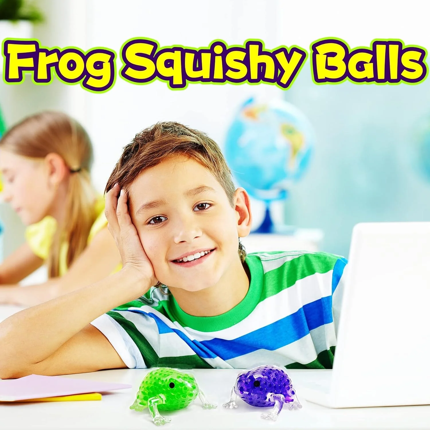 Frosch-Squishy-Bälle zum Stressabbau, dehnbares Zappeltier-Quetschspielzeug für Kinder und Erwachsene, ideal für ADHS, Autismus, Angst