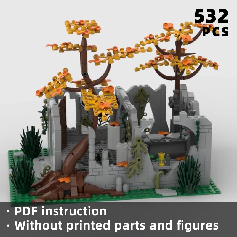 

medieval king tomb ruins diorama bricks autumnal forest scene blocks modular knight kingdom building moc castle architecture