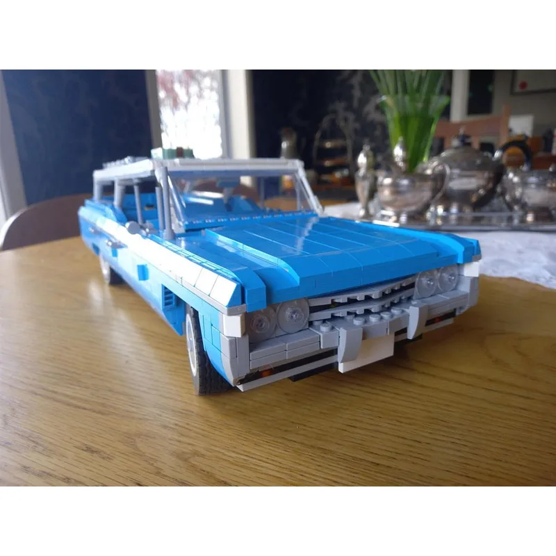 MOC-236601 clásico nuevo modelo de bloques de construcción de carreras de supercoche deportivo de los años 90, 1977 piezas, juguete para regalo de cumpleaños para niños y niños