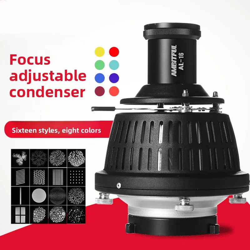 Focusing condenser camera light, flash, styling beam lens