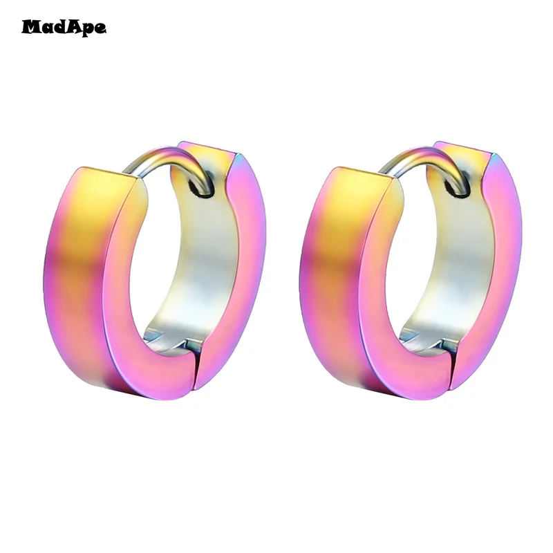 1 Pair Classic Korean Punk Stainless Steel Ear Clip Earrings for Men Women Black e Ear Circle New Pop Jewelry