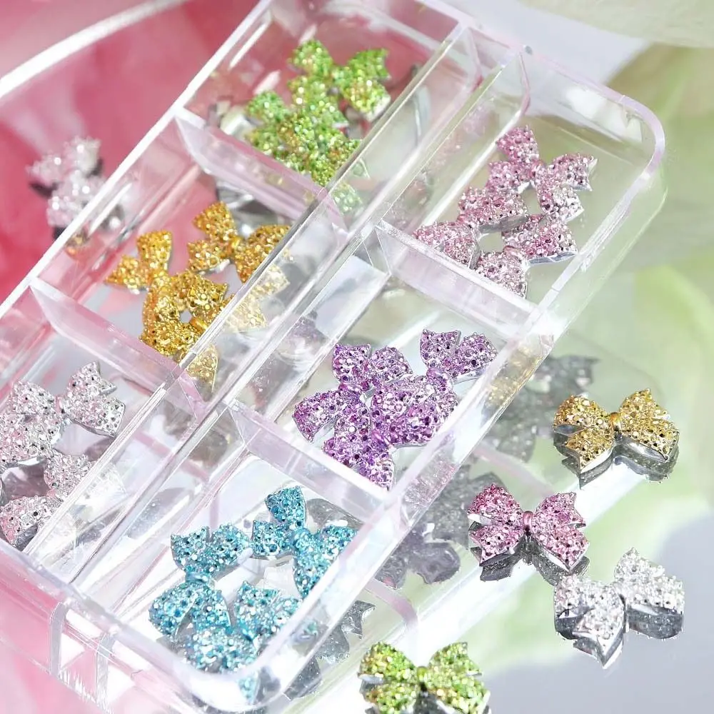 Metal Butterfly Butterfly Nail Decorations Manicure Supplies Bow Tie Bow Nail Accessories Shiny 3D Nail Drills Resin