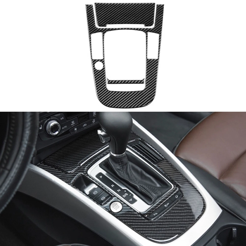 For Audi A4L A5 2009 2010 2011 2012 2013 2014 2015 2016/ Q5 2010 - 2018 Carbon Fiber Center Console Gear Shift Panel Cover Trim