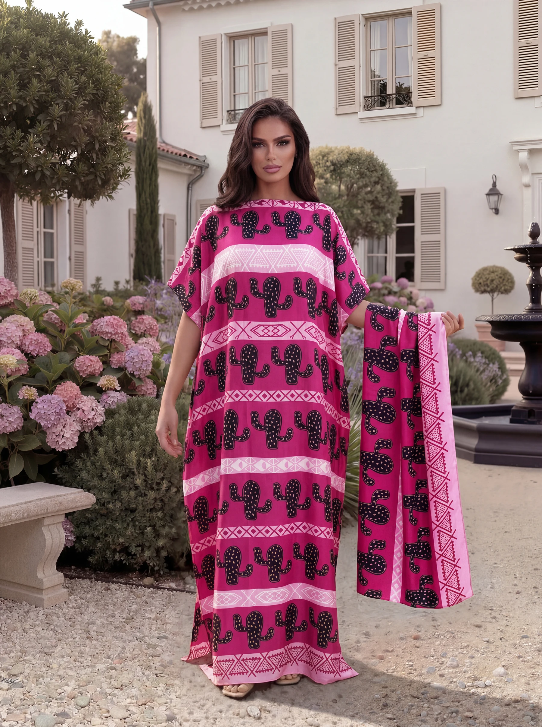 Abaya à imprimé géométrique ca - Ethnic Gown avis et prix