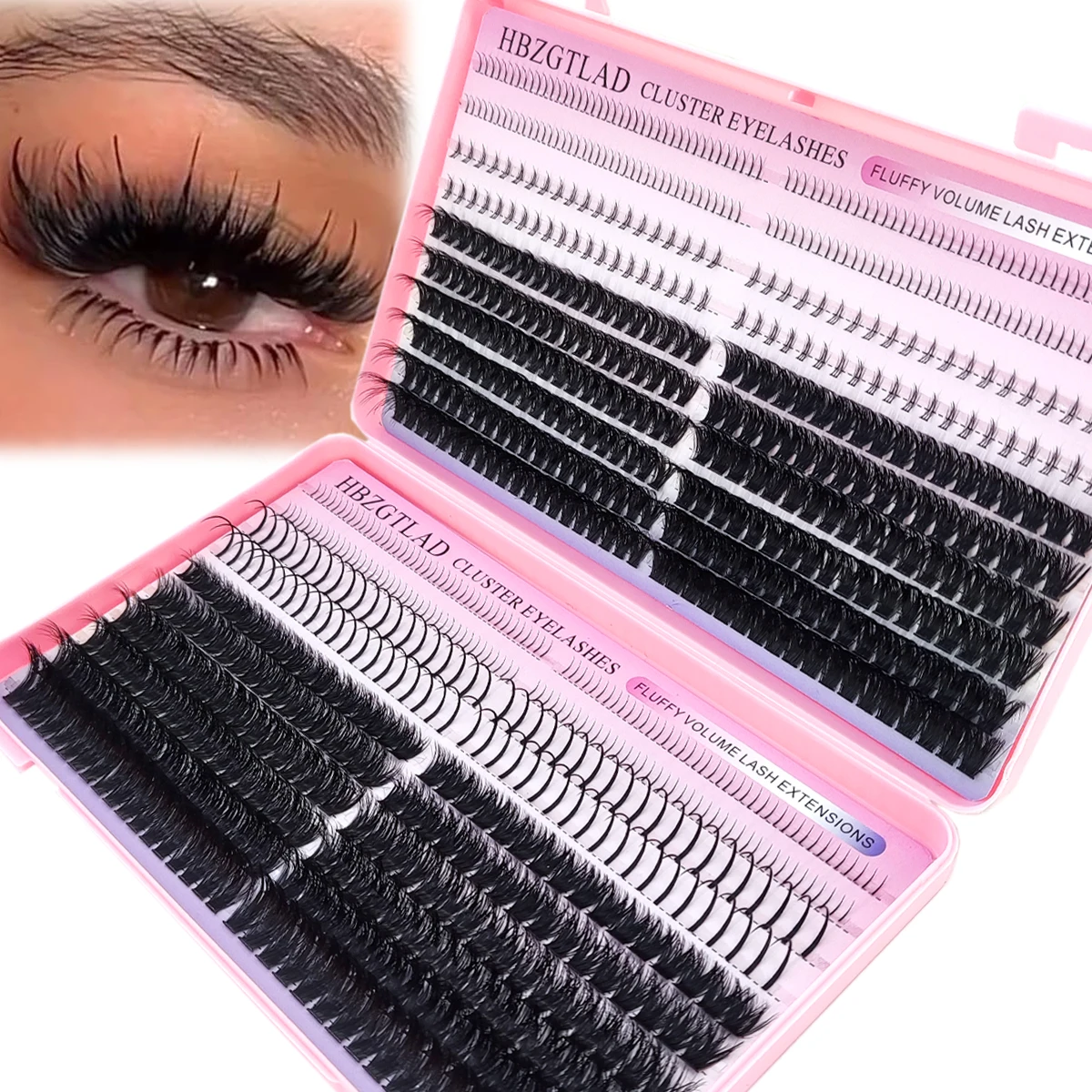 60D-100D bottom and pointed thick eyelash laser cluster volume single laser cluster extended pointed laser cluster DIY fairy eye