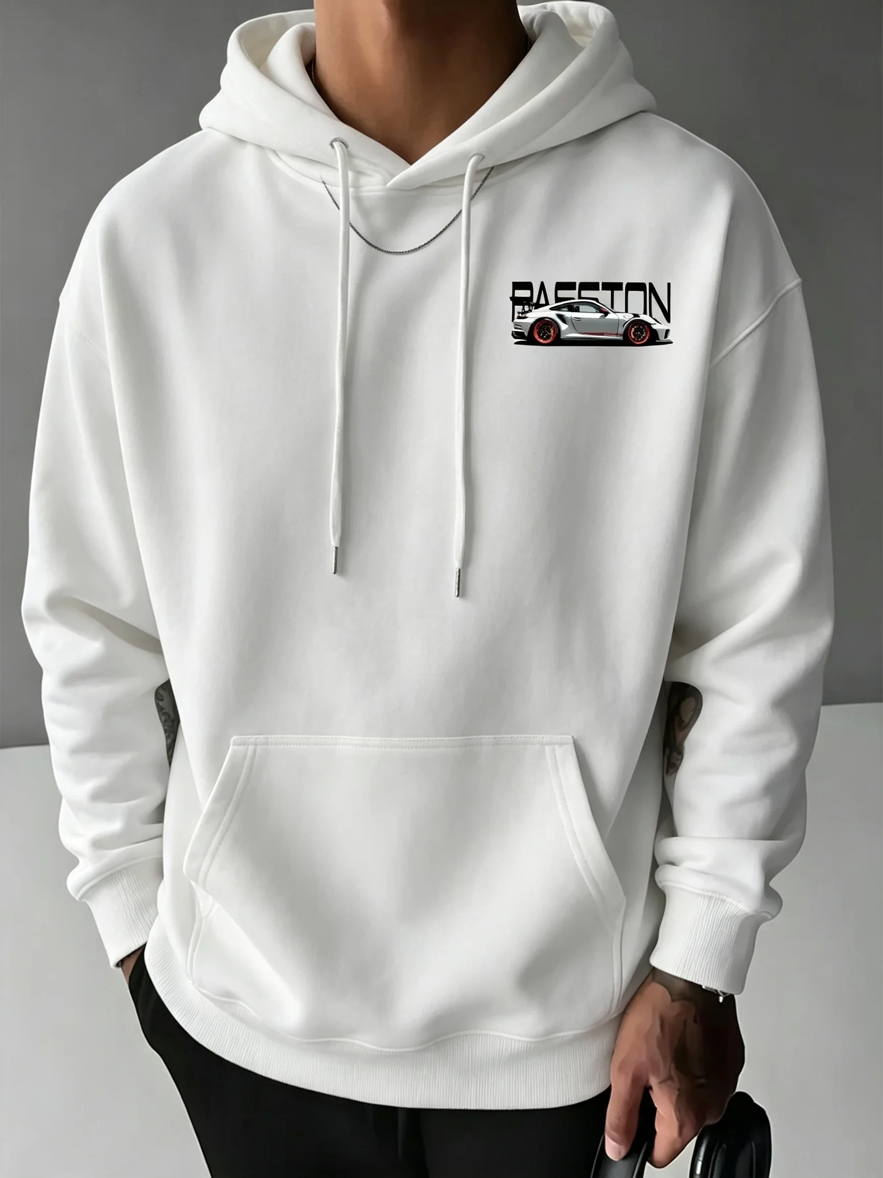 Herren-Kapuzenpullover mit hochwertigem Rennsport-Element-Print-Design, Rundhalsausschnitt und trendigem Street-Style-Modedesign. – Detail 10
