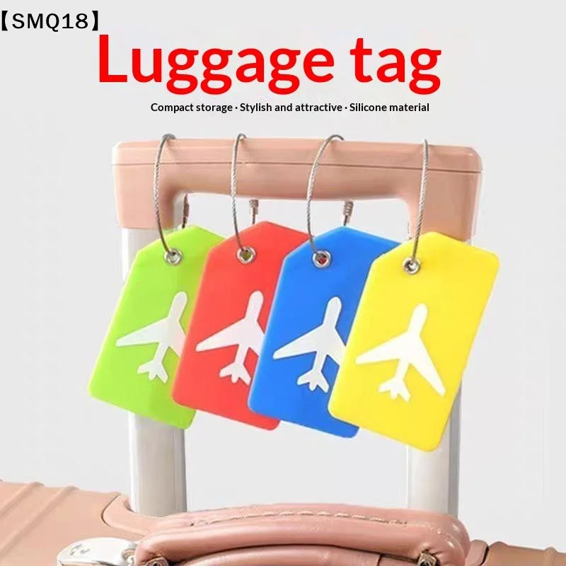 1Pc Soft Silicone Luggage Tag 7 Optional Colors Boarding Pass Baggage Name Label For Women Men Travel Use【SMQ】
