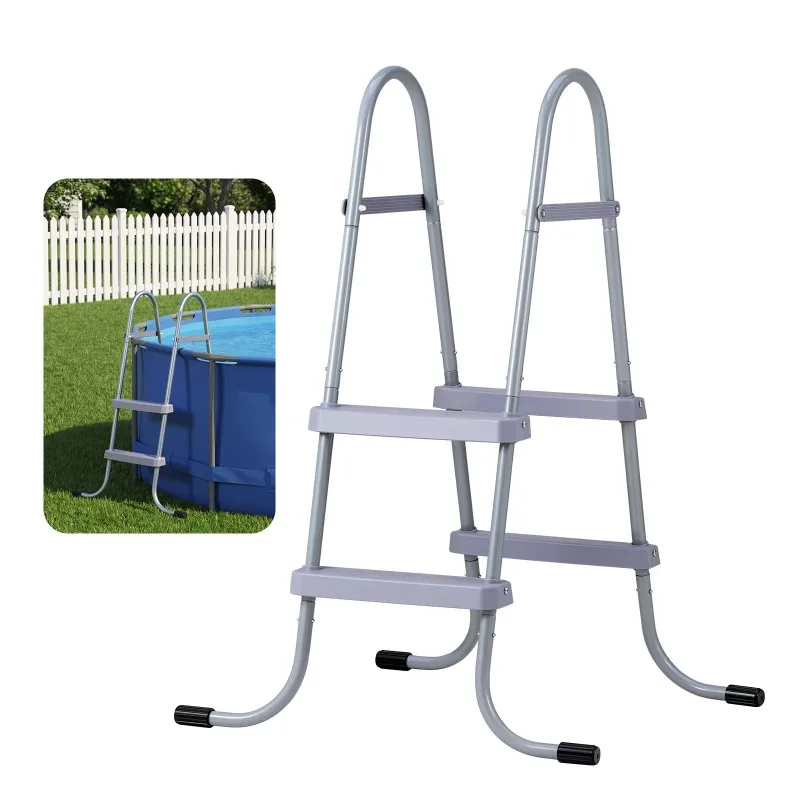 Above Ground Pool Ladder A-Frame Swimming Pool Stairs for 33/36/42/48/52 inch High Wall with Non-Slip Sturdy Wide Step
