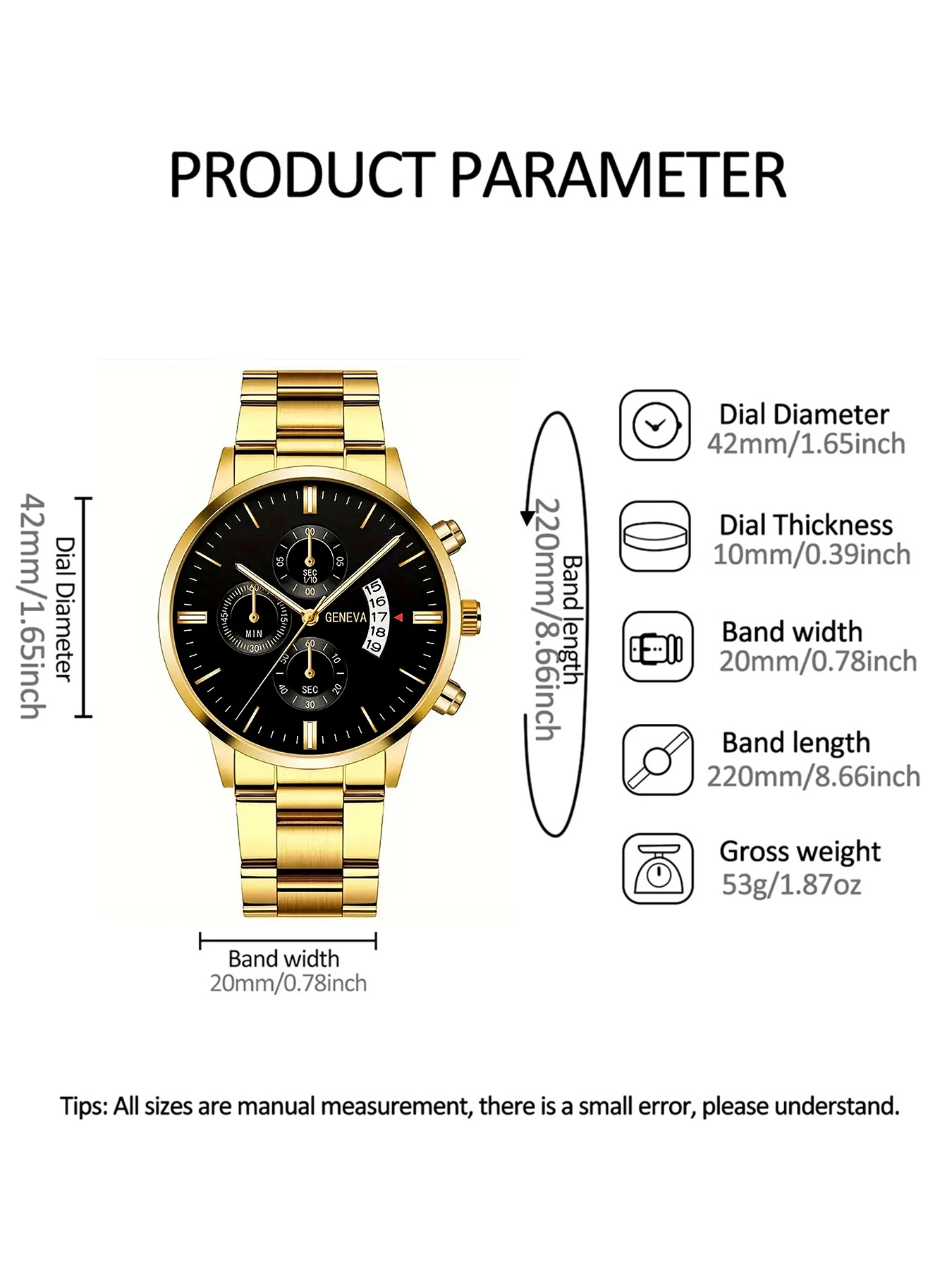 Модные мужские кварцевые часы с ремешком и календарем с браслетом и ожерельем кольцо в комплекте вечерние gift