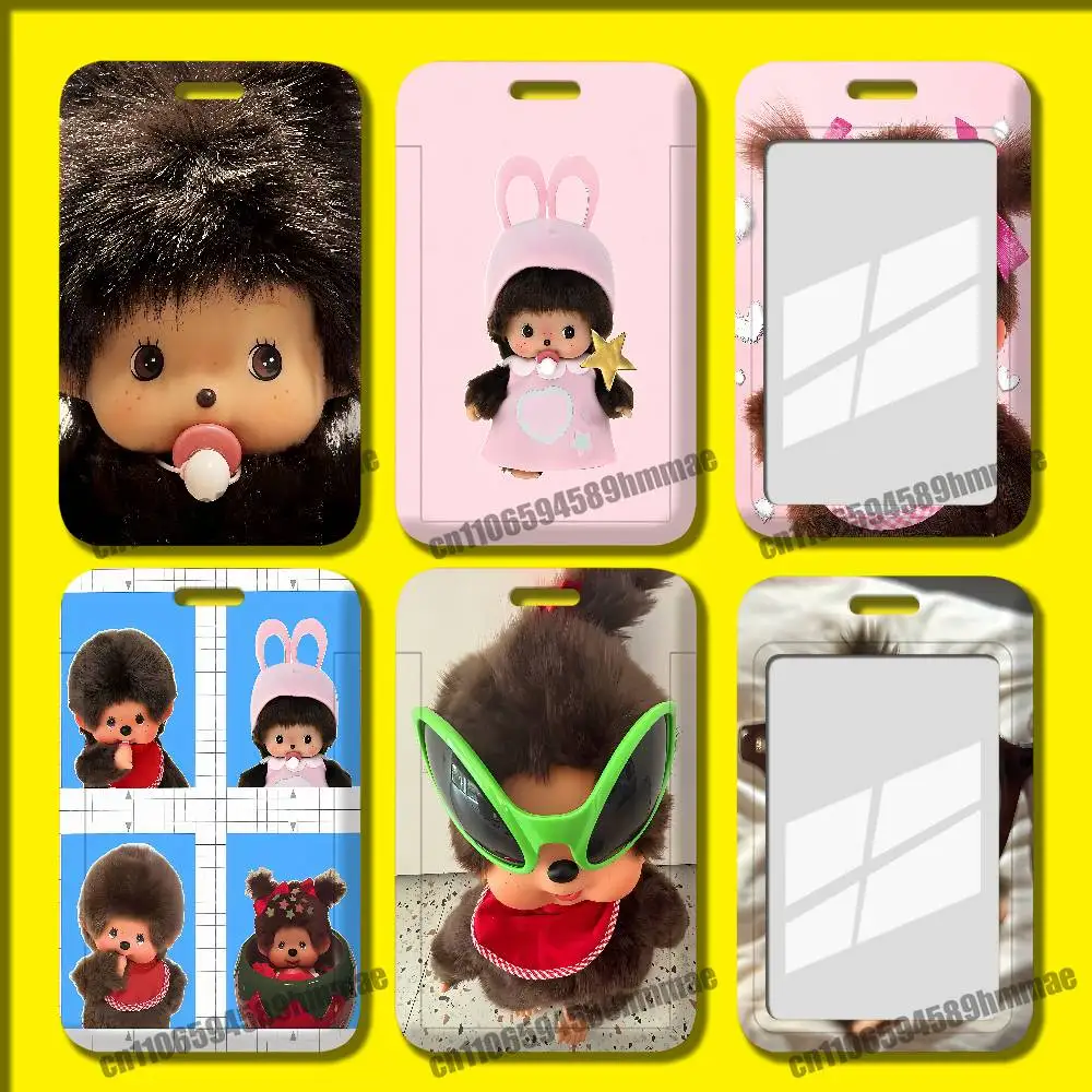For Cute M-Monchhichis Card Holder Case Metro Subway Campus Access Student ID Work License Bank Credit Cards Cover