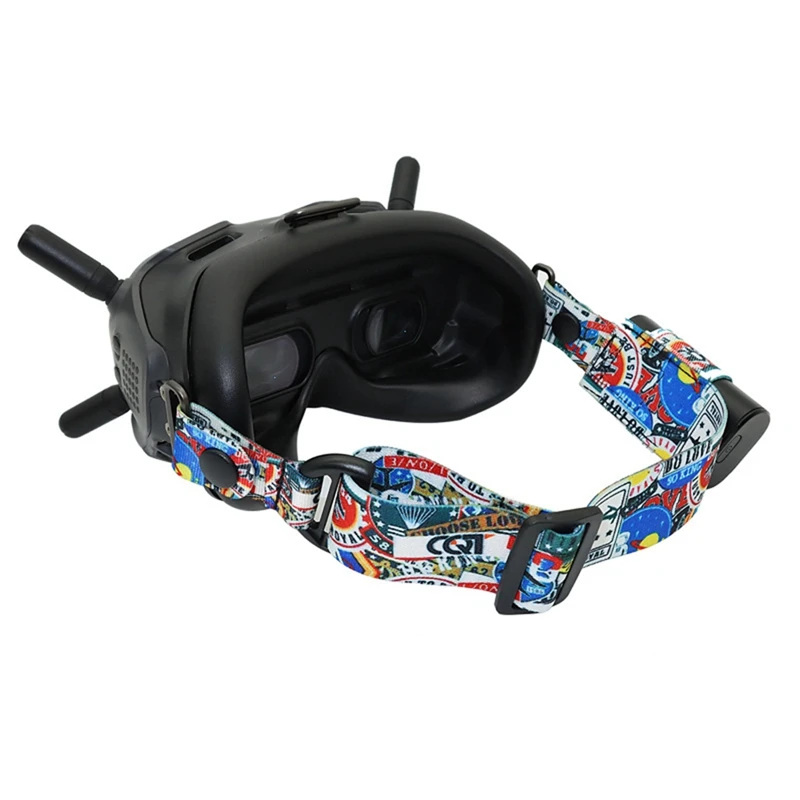 B39B-Suitable For FPV Video Glasses Graffiti Color Headband Fixed Strap