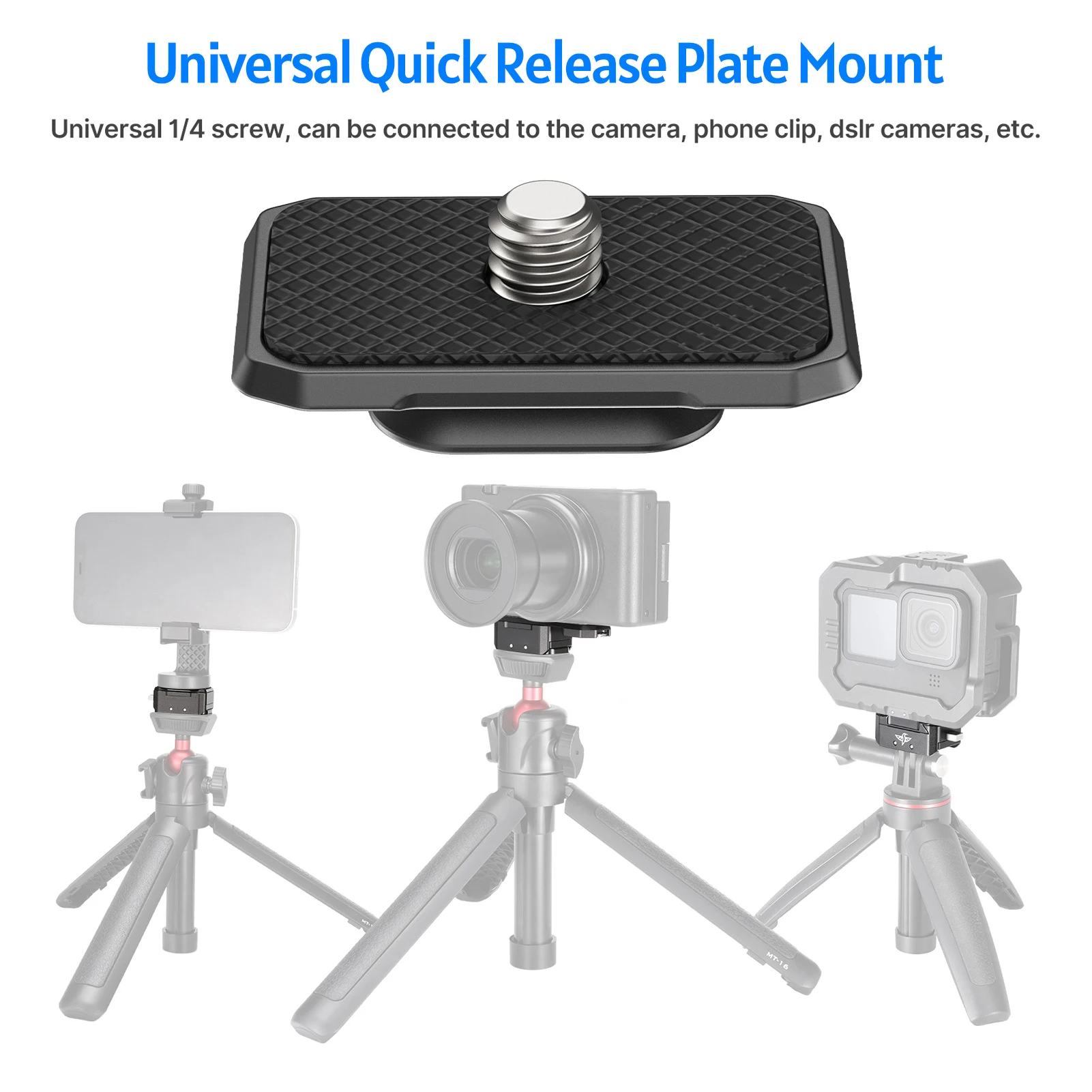 Aluminum Quick Release Mount Adapter Base with Mount Plate Magnetic Action Camera Mount Universal 1/4-inch Interface