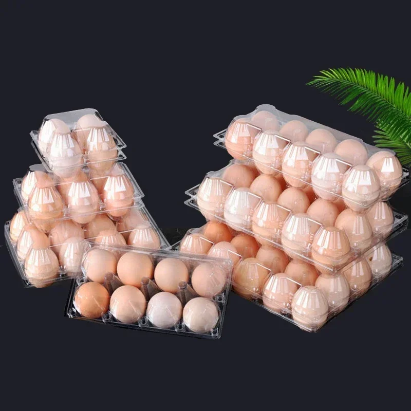 PET Transparent Egg Tray Plastic Disposable Separate Anti Collision Measures Storage Box Supermarket Shop Egg Portable Package