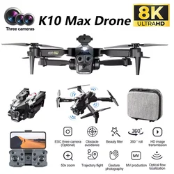 Nowy dron K10MAX Professional 360° °   Wszechstronne unikanie przeszkód 8K HD potrójna kamera ESC pozycjonowanie piloty Drone FPV zabawki dla dzieci