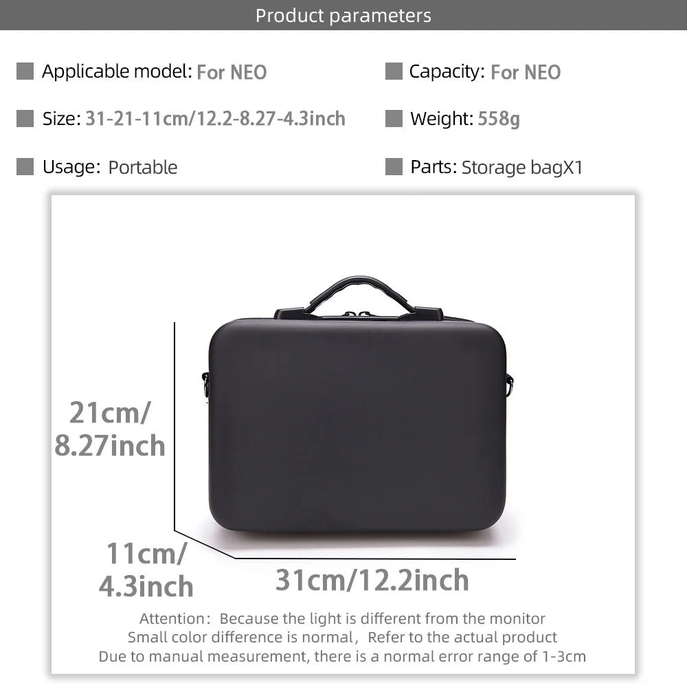 Shoulder Bag For DJI NEO RC-N3 Carrying Storage Box Portable Dust-proof Cover All-In-One Strap Pu Leather Waterproof Protector