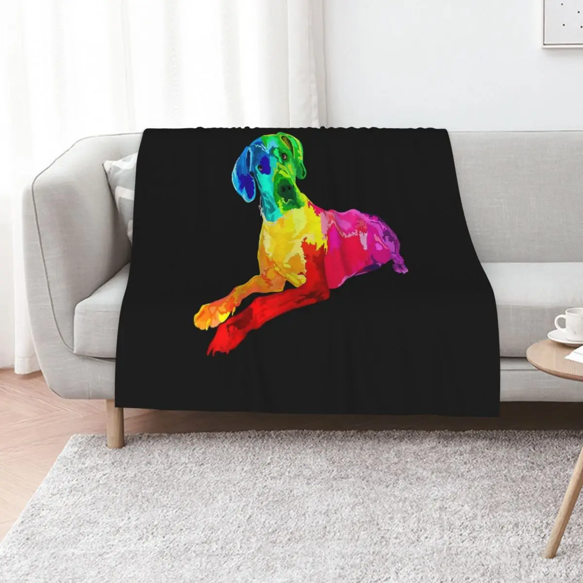 

Dog Lover Gifts Great Dane For Women Colorful Great Dane Men Throw Blanket Thins Custom anime Softest Blankets