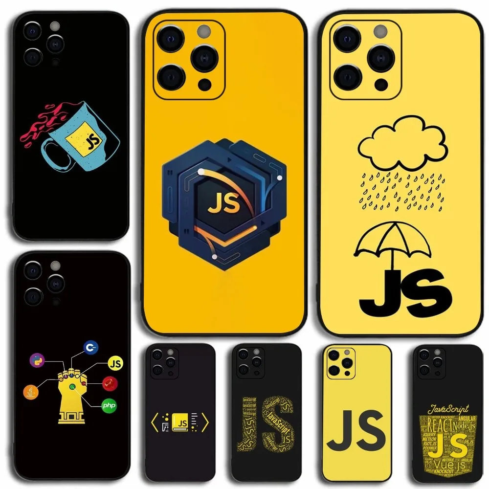 Node JS JavaScript Phone Case For Apple iPhone 15,14,13,12,11,Pro,X,XS,Max,XR,Plus,Mini Soft Black Cover