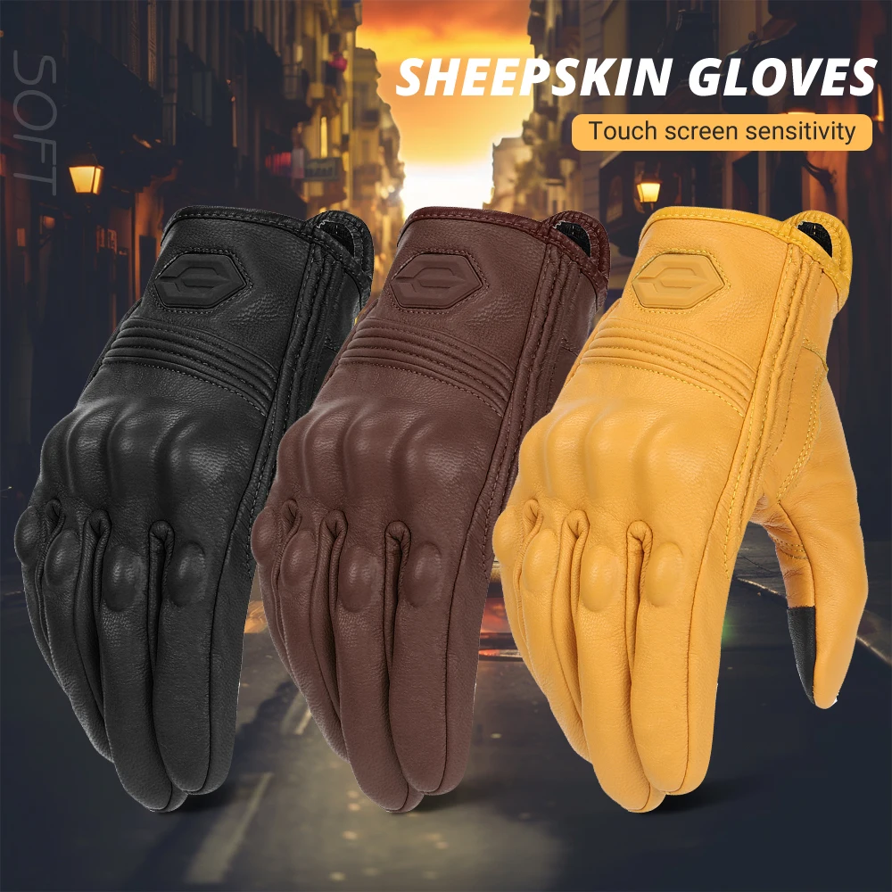 

Motorcycle Leather Gloves Retro Motorcyclist Gloves Men Women Vintage Moto Motocross Gloves Motorcycle Accessories