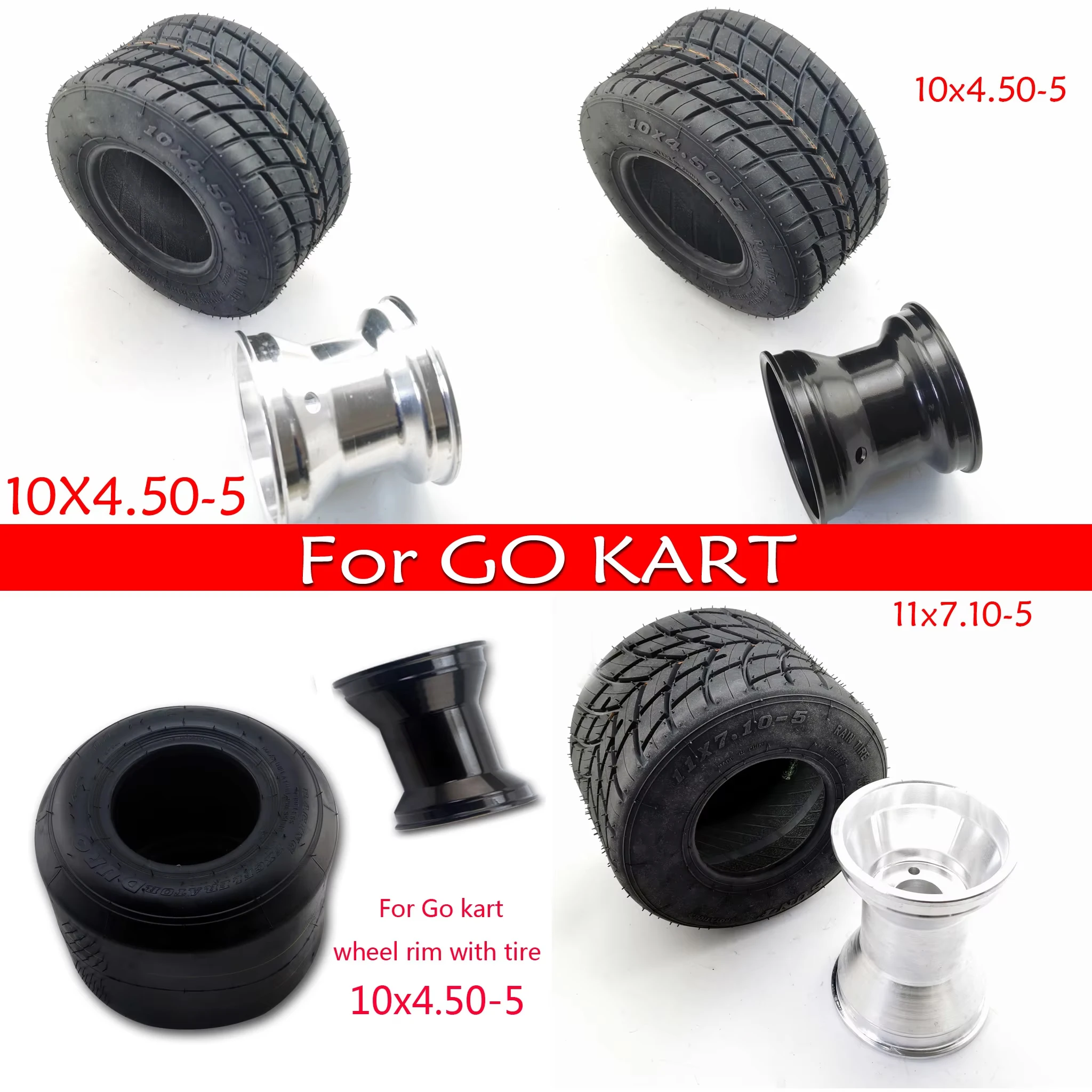 5 inch Go Kart Rear Wheel Rim 11*7.10-5 Gokart Racing Sports Golf Buggy Drift Trike 5