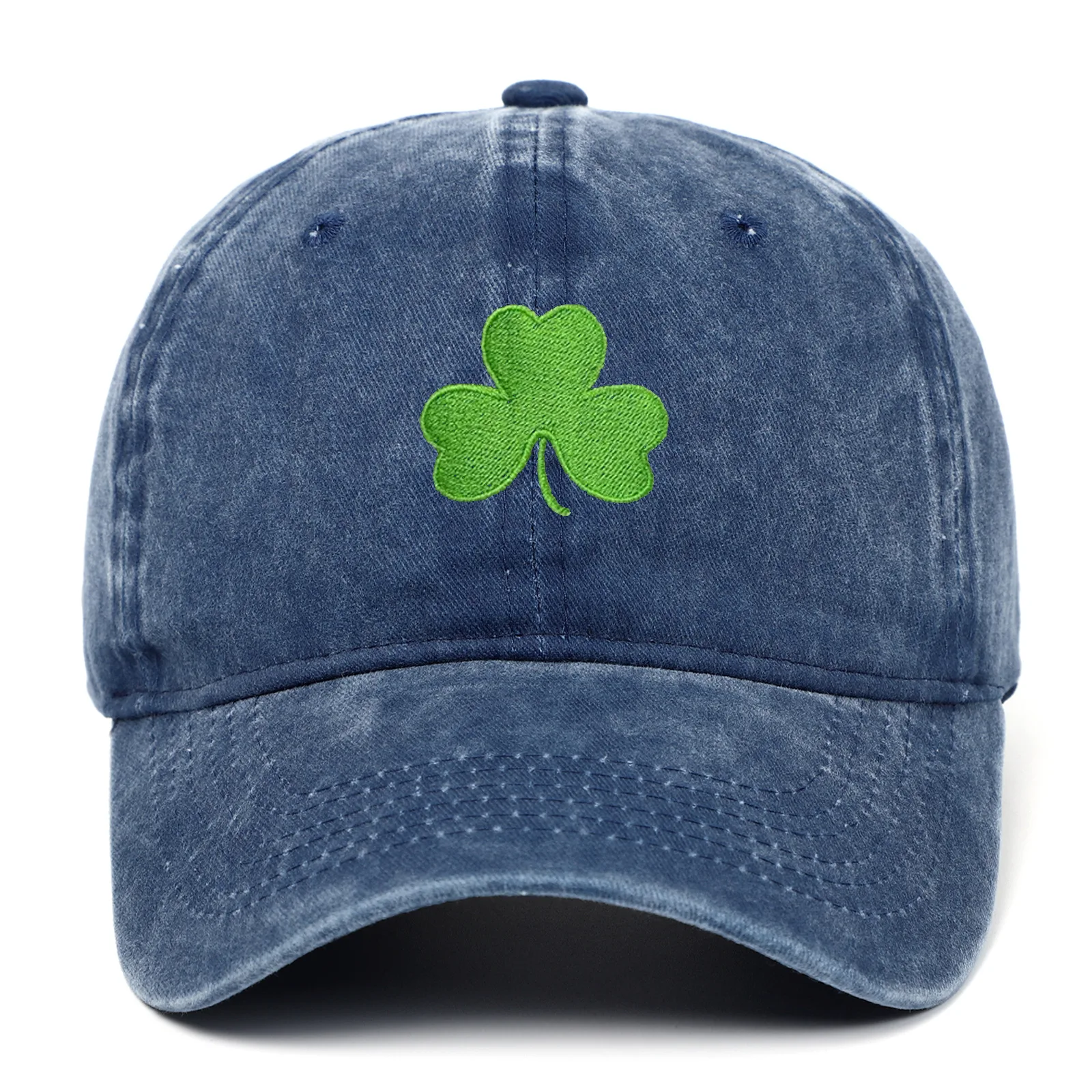 Irland Grüne Baseballkappe, Retro-Klee, bestickte Sonnenschutzhut für Männer und Frauen, trendige Paar-Entenschnabelmütze – Detail 8