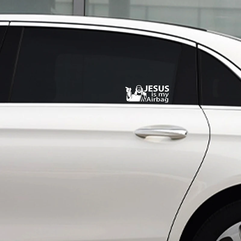 G184 JESUS IS MY AIRBAG Vinyl Car Motorcycle Sticker Decals Black/Silver 15CM*6CM