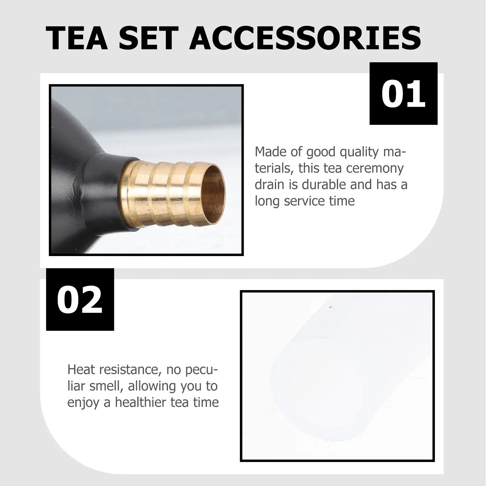 1 Set Ceremony Drain Pipe Suction Balls Heat Resistant Efficient Tea Table Hosetea Tray Drain Pipe Practical Tea Curve