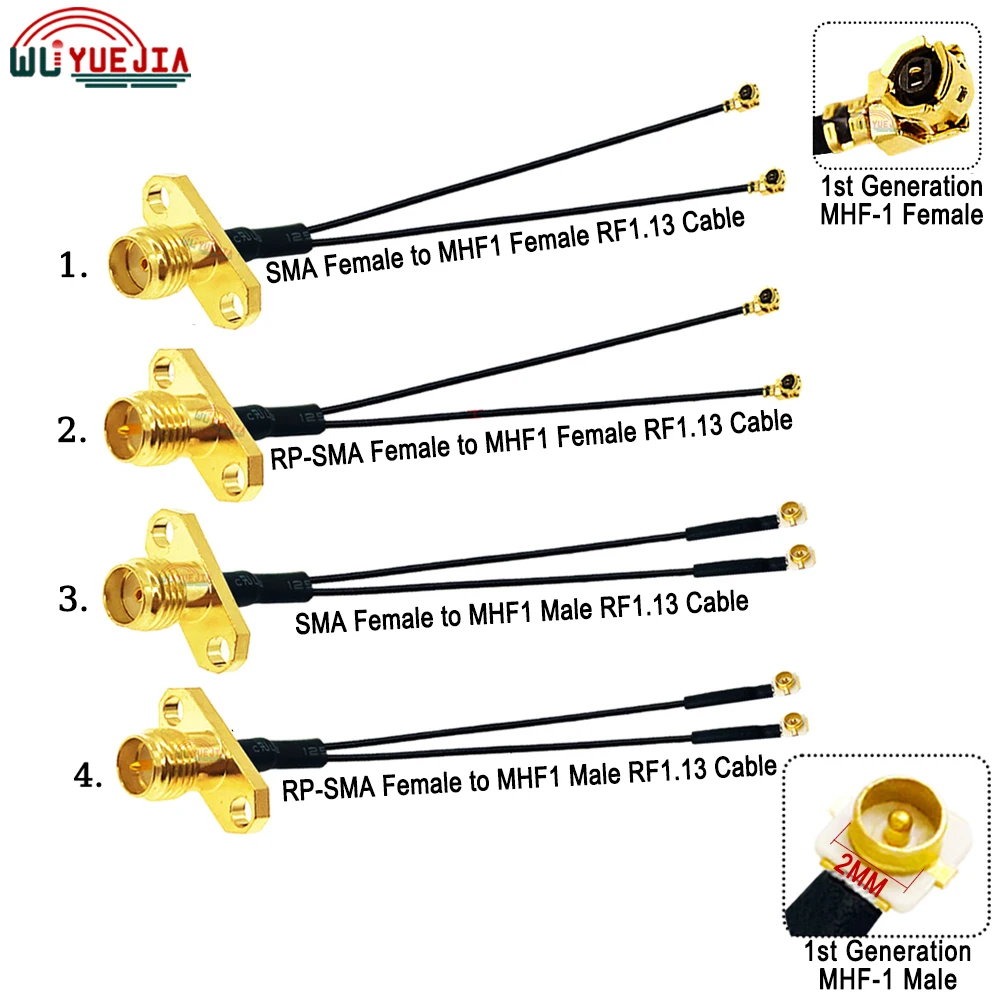 

1Pcs SMA 1 to 2 U.FL Splitter SMA Female to Double MHF-1 Female/Male RF1.13 Coaxial Cable WIFI Antenna Extension Jumper Pigtail