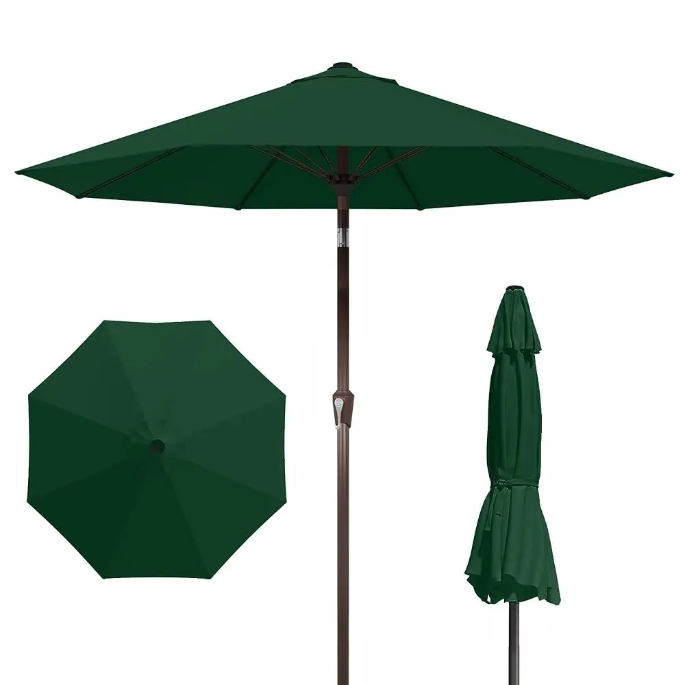 

Patiokingdom 9Ft Patio Umbrella Outdoor With Auto-Tilt Crank & 8 Sturdy Fiberglass Ribs,Market Table Umbrella For