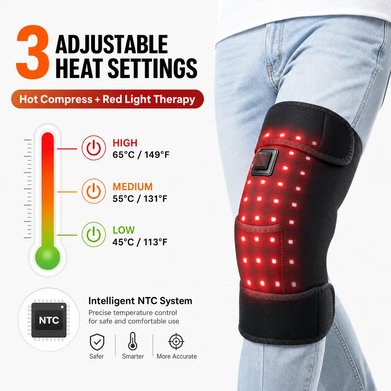Joelheira com Luz Vermelha de - Heated Pad Electric avaliação e preço