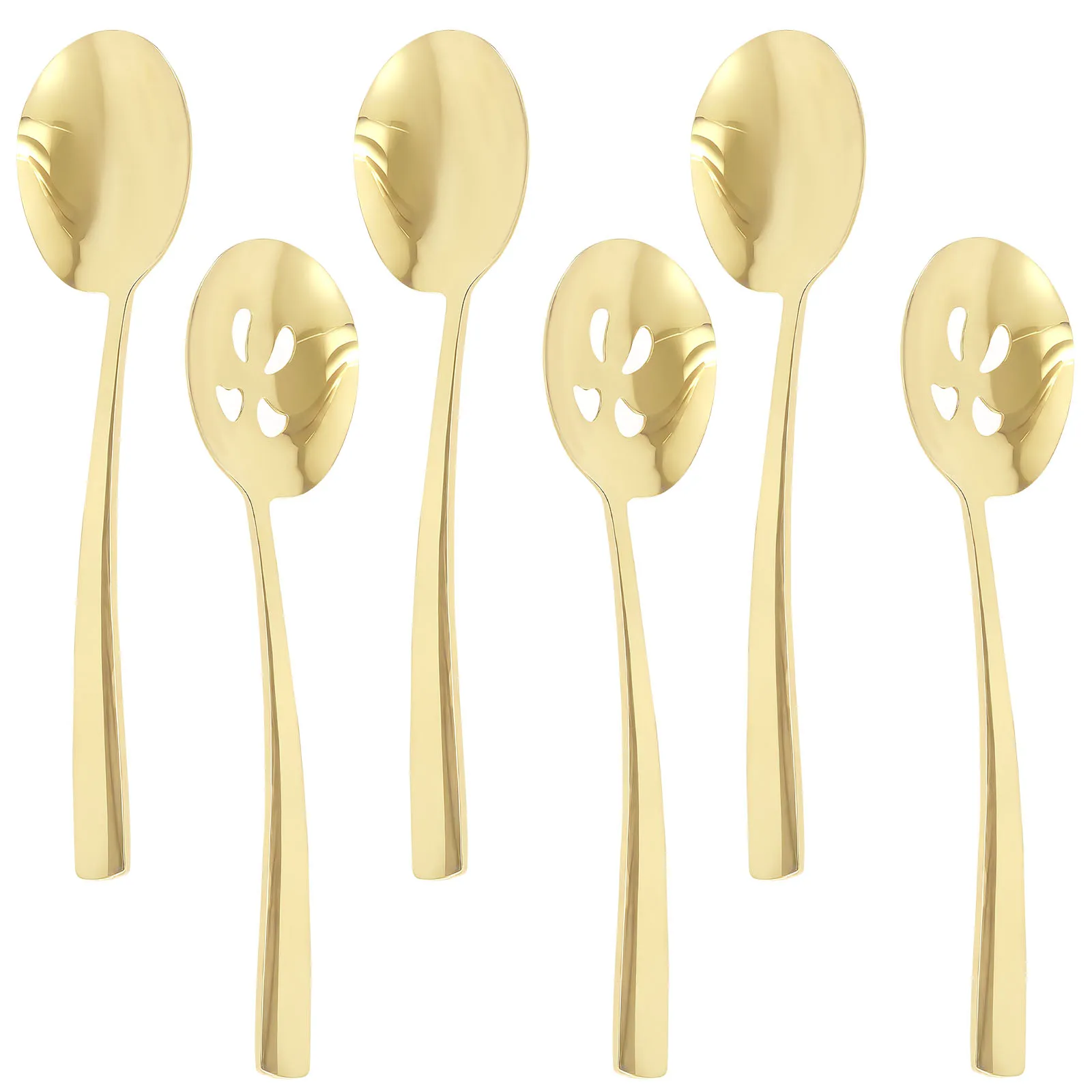 Serving Spoons Stainless Steel Public Tableware Steak Fork Shovel Buffet Distributing Soup Spoons Creative Hollow Home Tableware