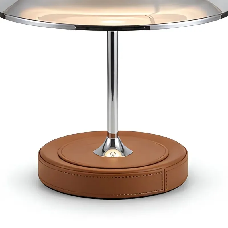 Luxury crescent-shaped disc table lamp, modern bedside table lamp, warm atmosphere lighting in bedroom and living room