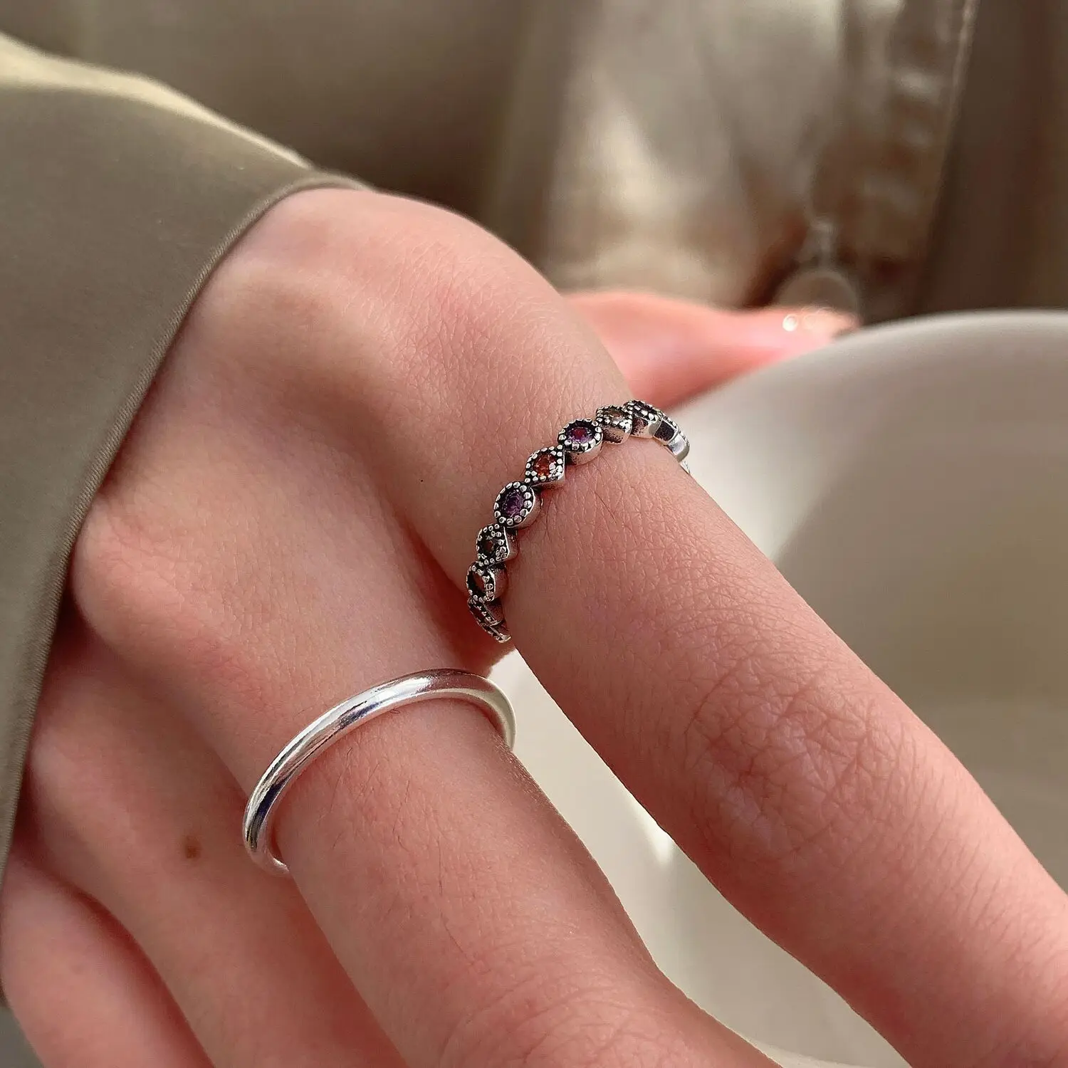 New in 925 Sterling Silver Round Zircon Open Rings For Women Engagement Luxury Fine Jewelry Wholesale  GaaBou