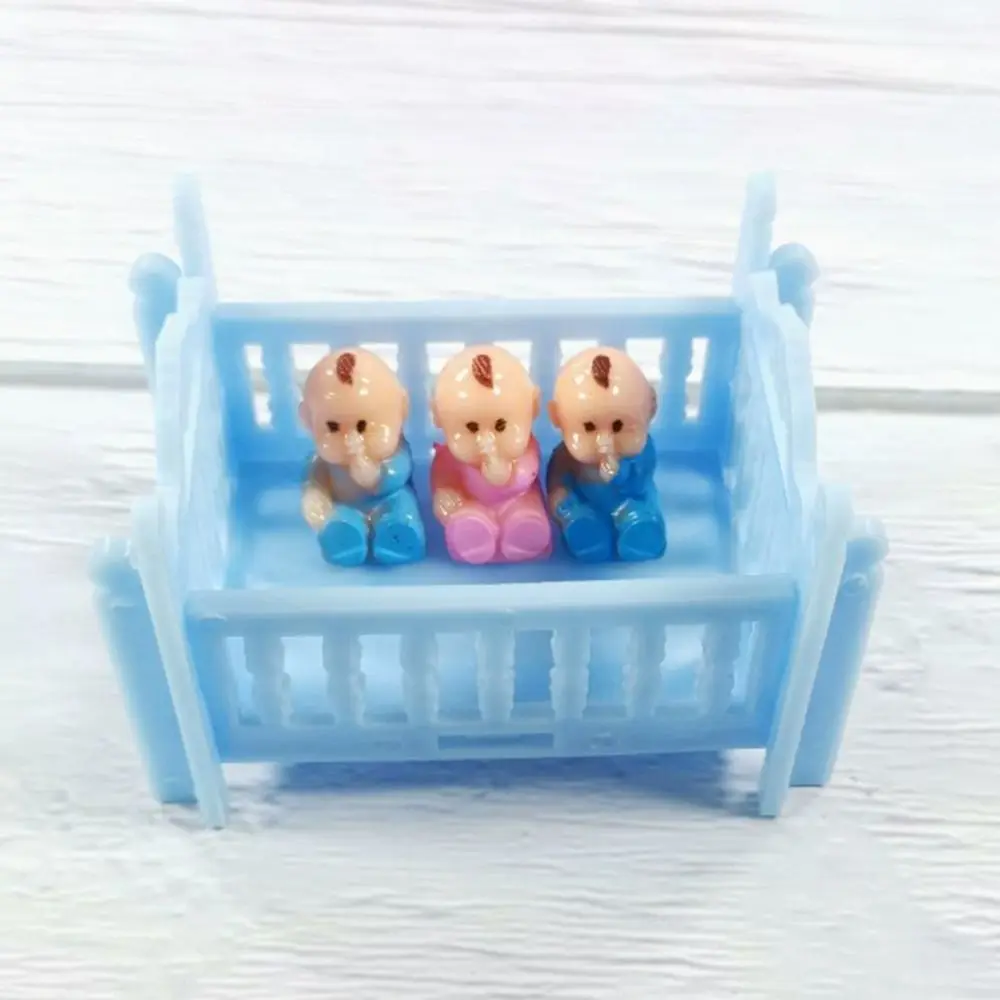 New 1:12 Dollhouse Miniature Wooden Hand Woven/Plastic Decorate Accessory Cot Bedding Set Nursery Cradle Crib