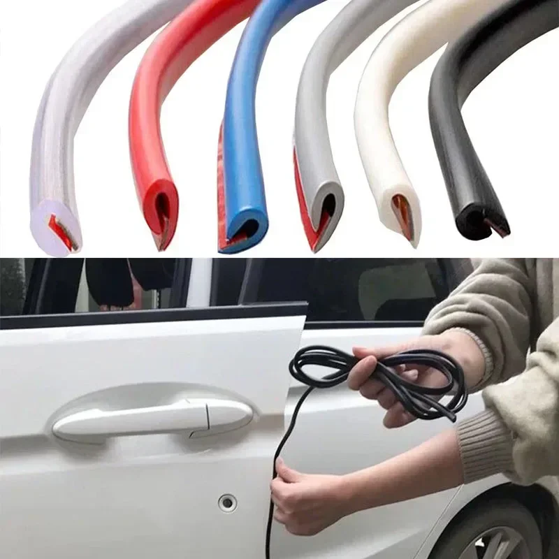 5M Door Anti-Collision Strip Car Door Border Scratching Anti-Collision Hood Protection Strip Door Decoration For General Purpose