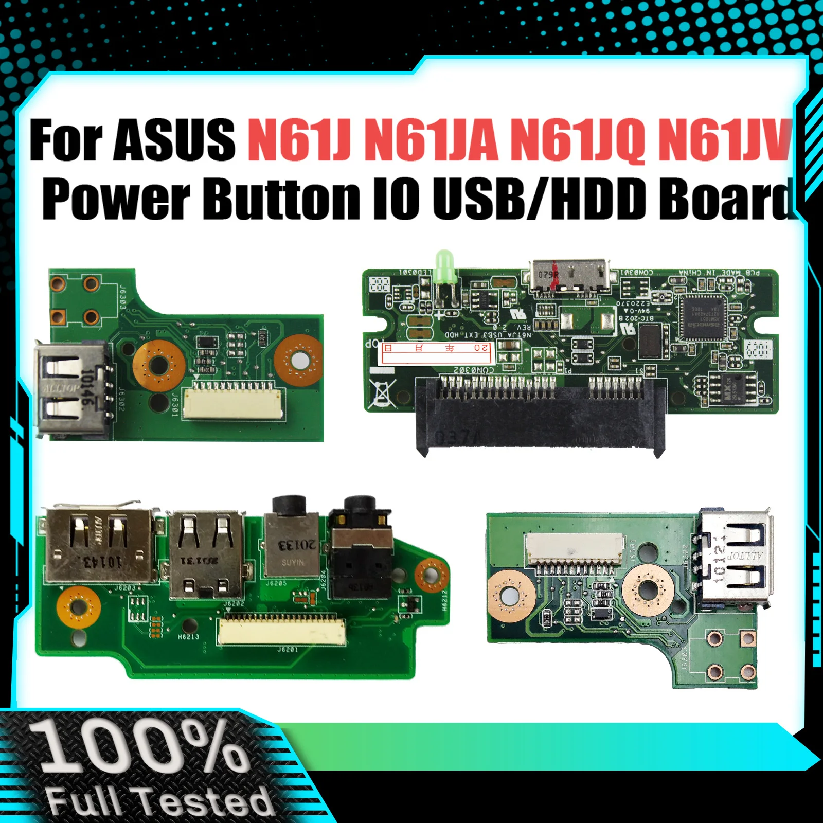 For Asus N61J N61JA N61JQ N61JV N61V N61VG N61VN Power Switch Button IO USB/HDD Board Fast Ship