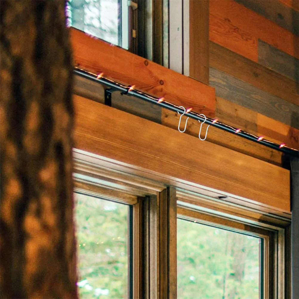 

200Pcs Ceiling Curtain Hooks Metal Track Hooks Heavy Duty Curtain Hanging Shower Accessories for Interiors Light Clips