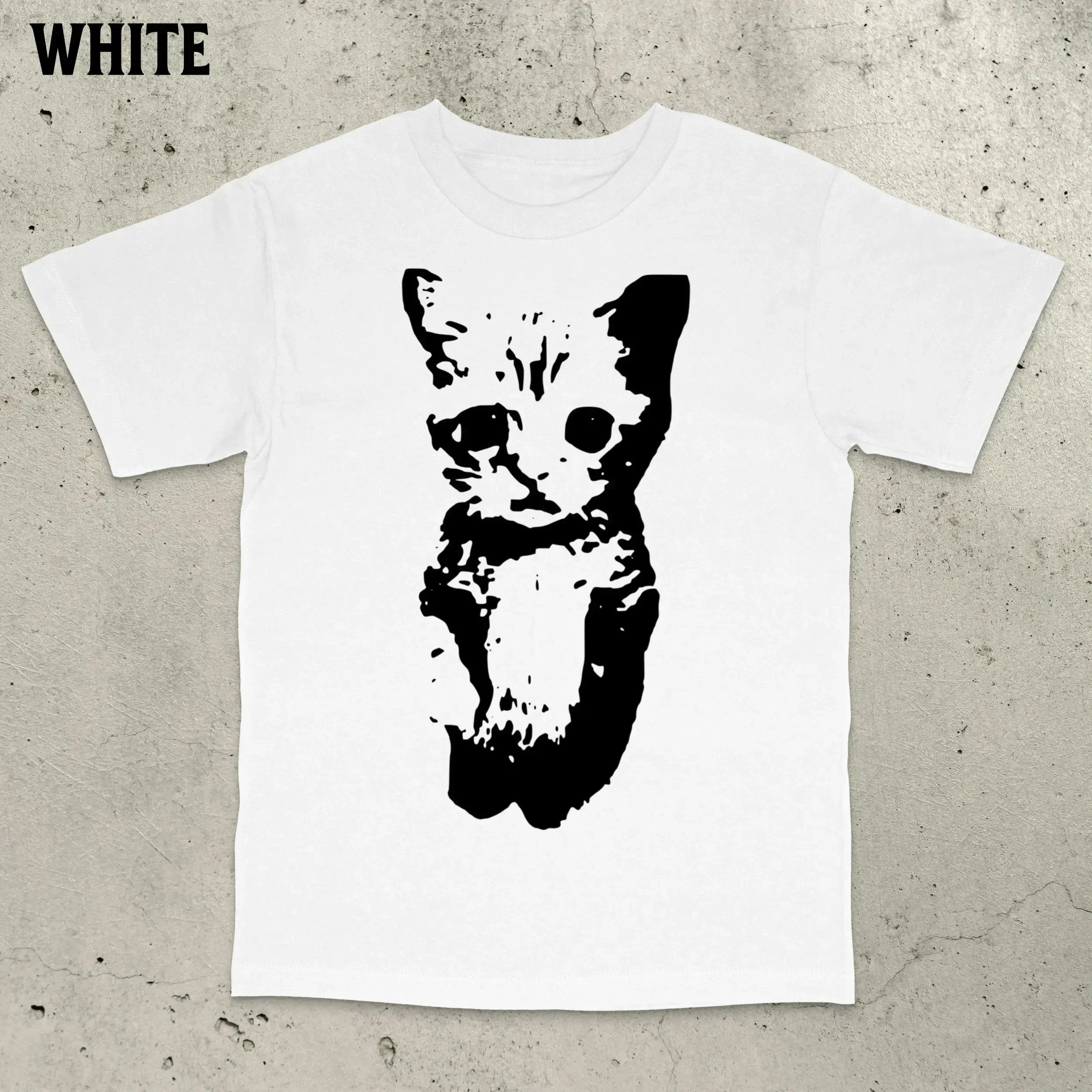 Cute Kitten Graphic Cat Funny Cat Meme Shirt Stupid Meme Shirt Cursed Cat Gen Z Meme Cringe T-Shirt Men Clothing comfortable