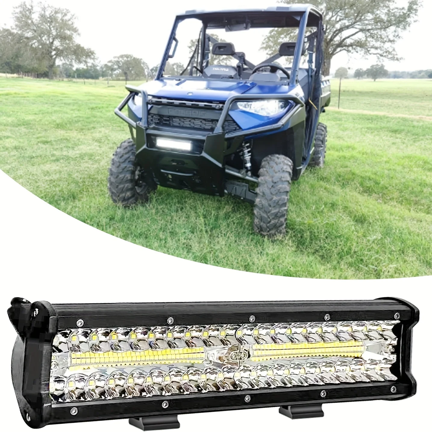 

12-дюймовая трехрядная светодиодная панель Spot Flood Combo Driving Lighting Off Road Lights Светодиодная лампа Рабочий свет для грузовика, гольф-кара, внедорожника
