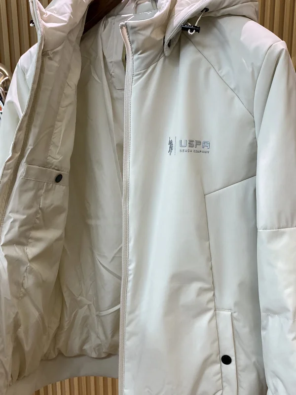 Męska kurtka outdoorowa z bawełny, nowa, zimowa, wiatroodporna, ciepła, z odpinanym kapturem, z włókna poliestrowego, długi rękaw, zapinana na zamek, ozdobna.