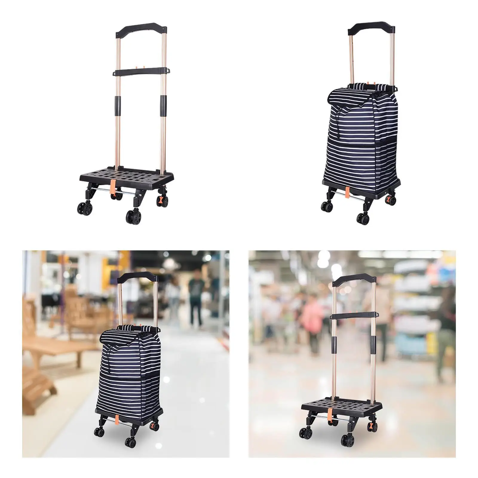 

Folding Hand Truck, Heavy Duty Luggage Cart, Utility Platform Cart with Wheels