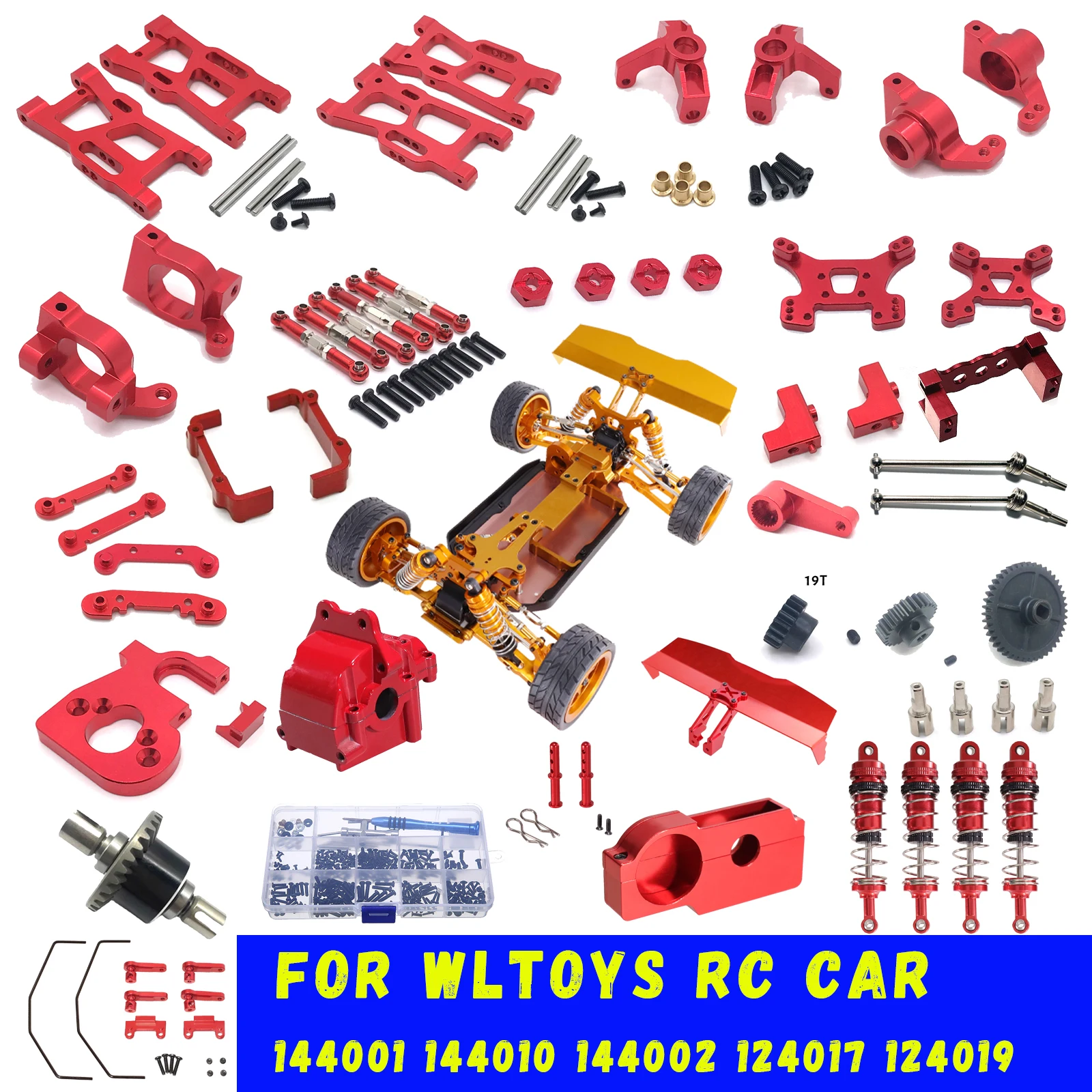 

WLtoys 1/14 144001 144010 144002 1/12 124017 124019 124018 124010 Металлические детали для обновления радиоуправляемого автомобиля Коллекция для ремонта