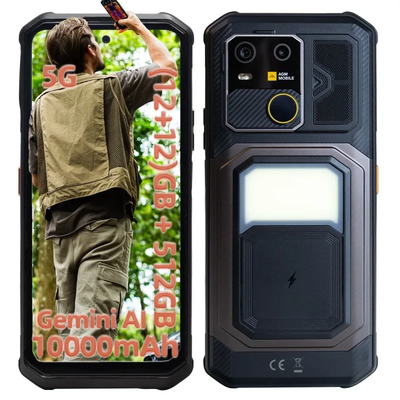 AGM G3 5G Rugged Phone Up to 24GB (12+12) RAM 512GB 10000mAh Battery Built-in Camping Light 6.72